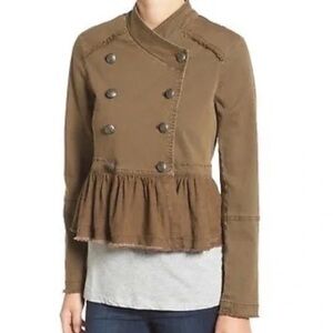 Free People Boho Military Peplum Jacket Size XSmall